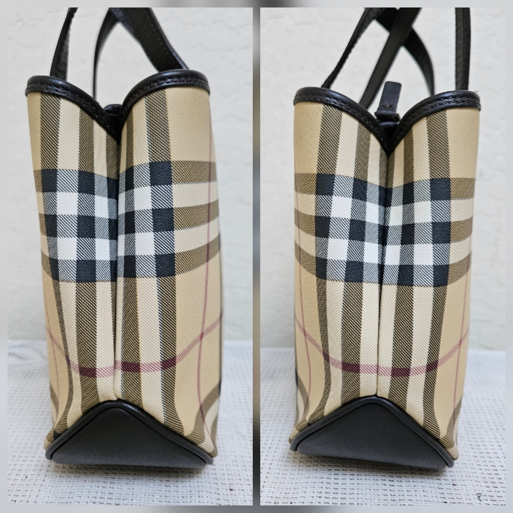 Burberry Nova Check Small Vintage Handbag Satchel Authentic - Picture 9 of 16